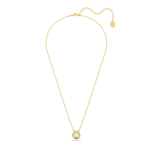 Bella V pendant Round cut, Gold tone, Gold-tone plated