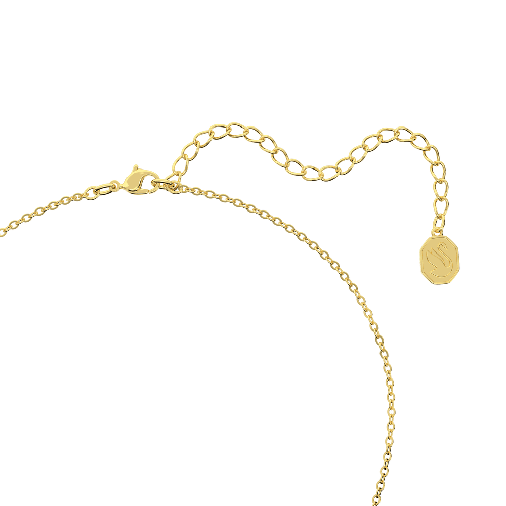 Bella V pendant Round cut, Gold tone, Gold-tone plated