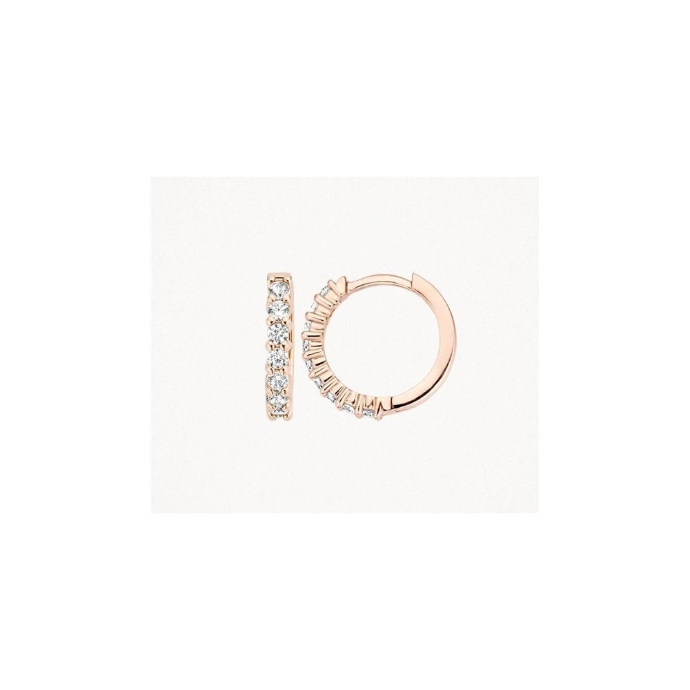 Blush 14k Rose Gold with Zirconia Hoop Earrings
