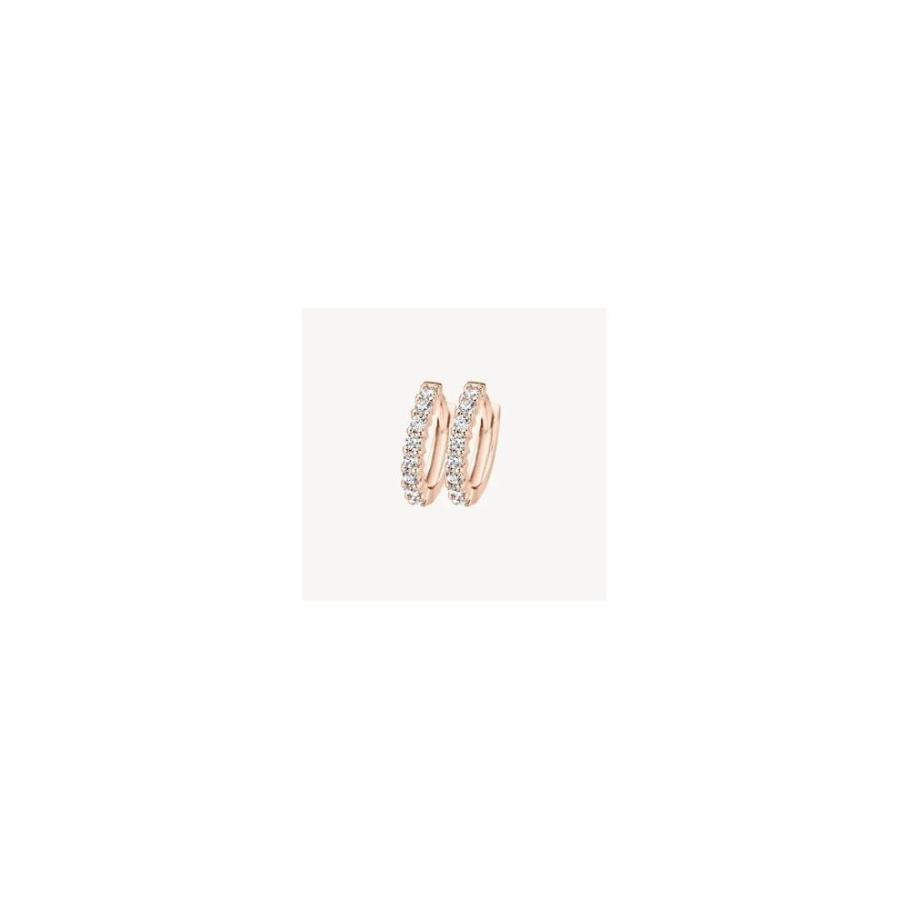 Blush 14k Rose Gold with Zirconia Hoop Earrings