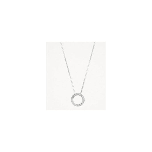 Blush 14k White Gold with Zirconia Circle Necklace