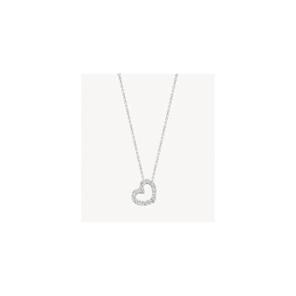 Blush 14k White Gold with Zirconia Heart Necklace