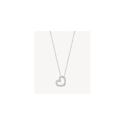 Blush 14k White Gold with Zirconia Heart Necklace
