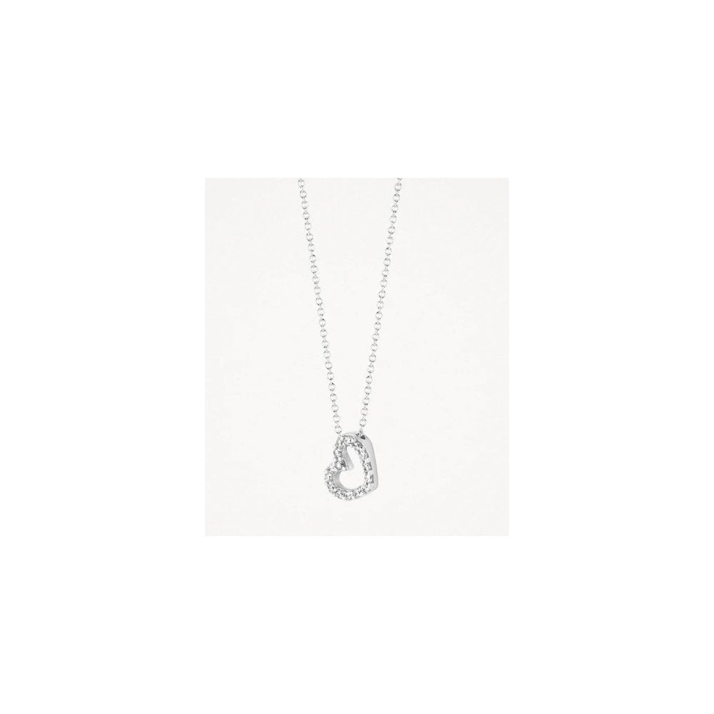 Blush 14k White Gold with Zirconia Heart Necklace