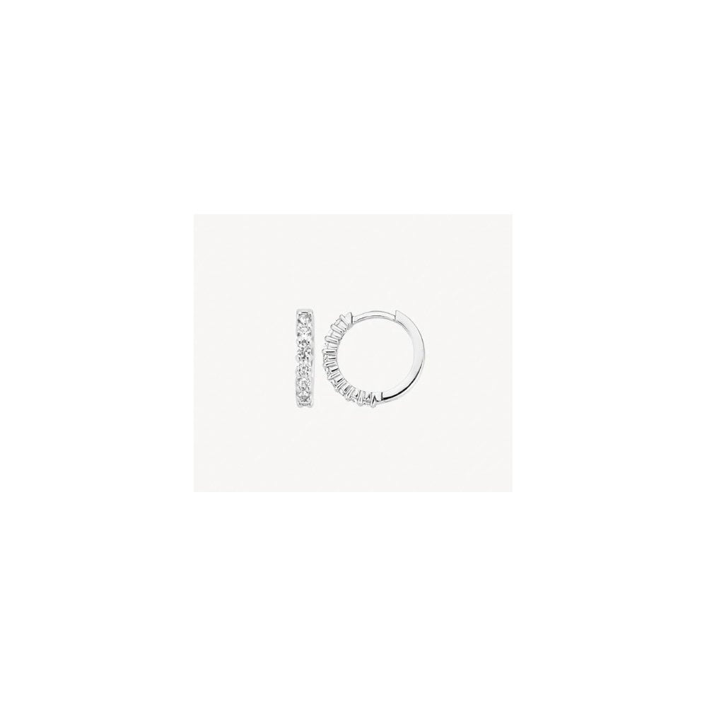 Blush 14k White Gold with Zirconia Hoop Earrings