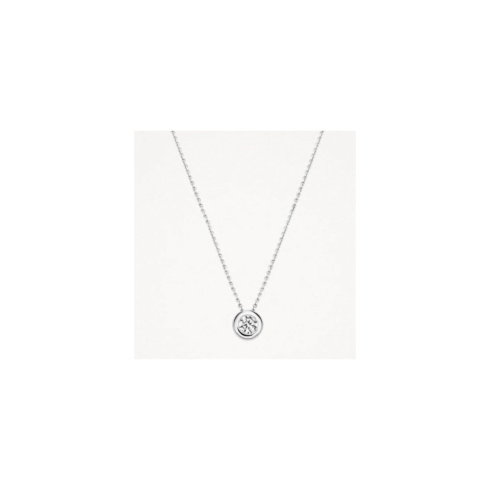 Blush 14k White Gold with Zirconia Pendant Necklace