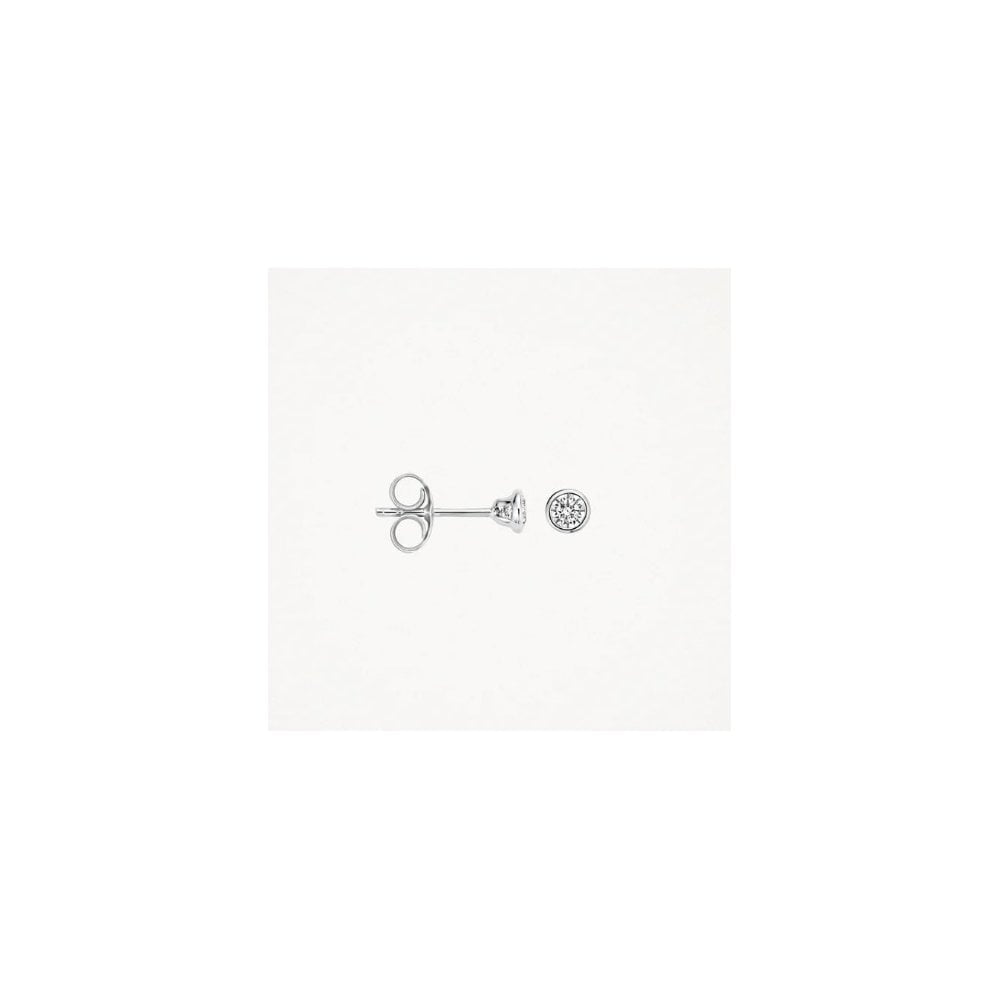 Blush 14k White Gold with Zirconia Stud Earrings