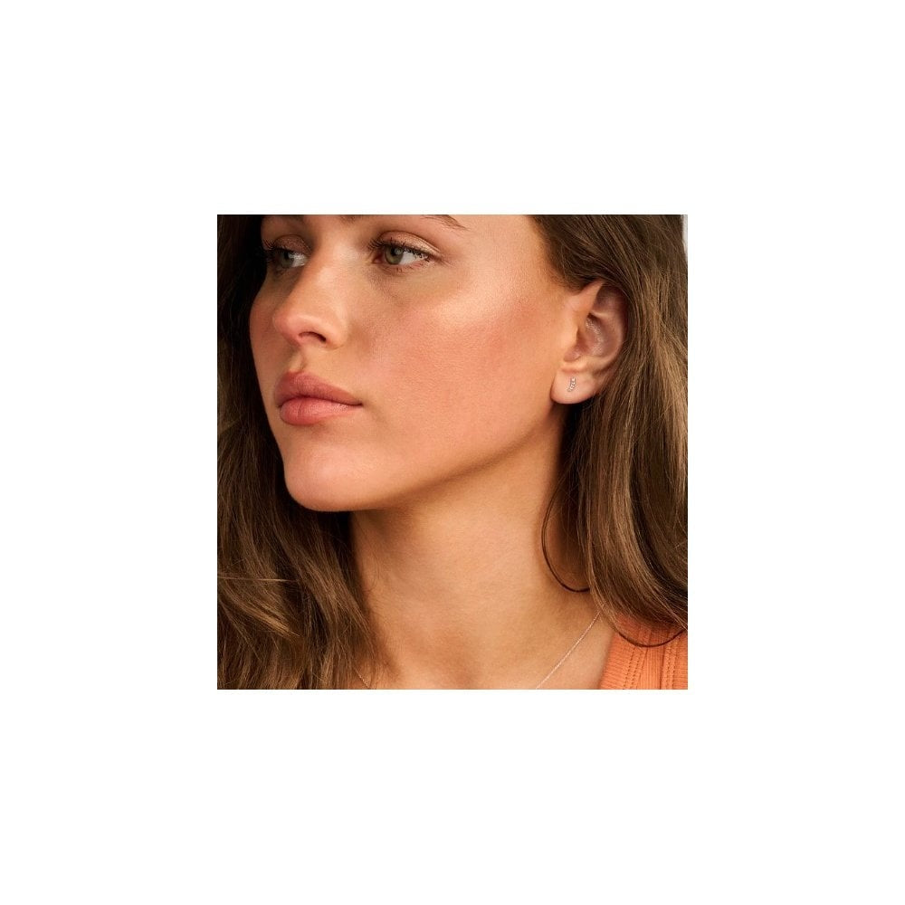 Blush 14k White Gold with Zirconia Stud Earrings