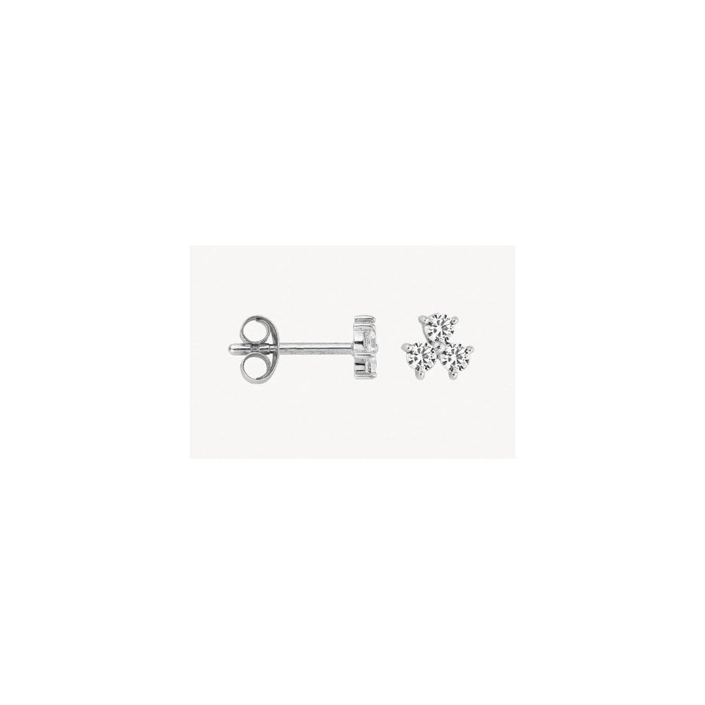 Blush 14k White Gold with Zirconia Stud Earrings