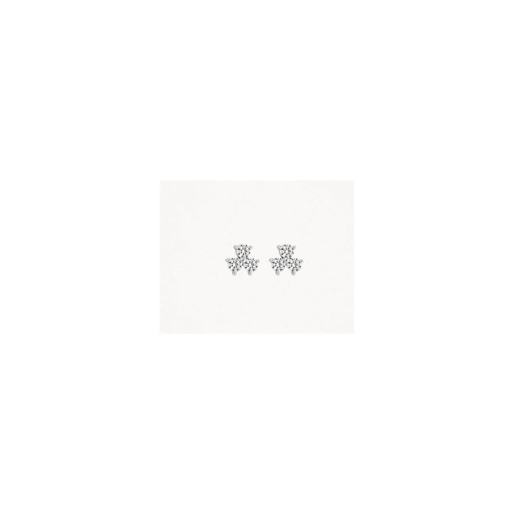 Blush 14k White Gold with Zirconia Stud Earrings