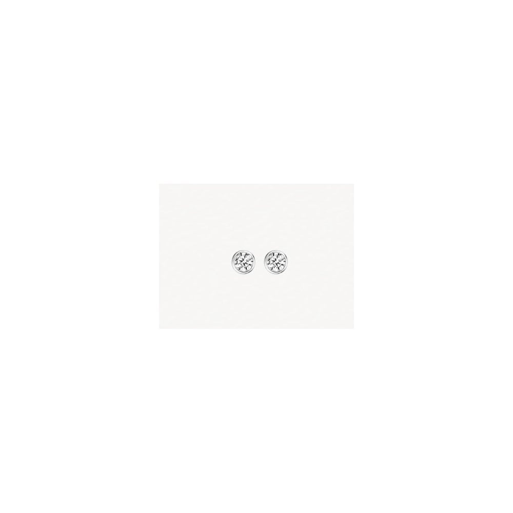 Blush 14k White Gold with Zirconia Stud Earrings