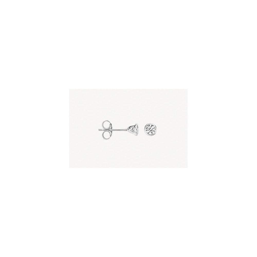 Blush 14k White Gold with Zirconia Stud Earrings