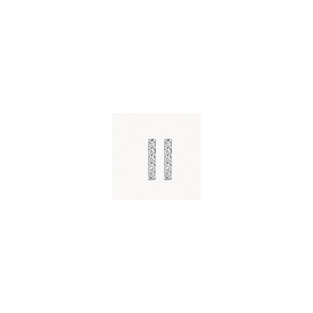 Blush 14k White Gold with Zirconia Stud Earrings