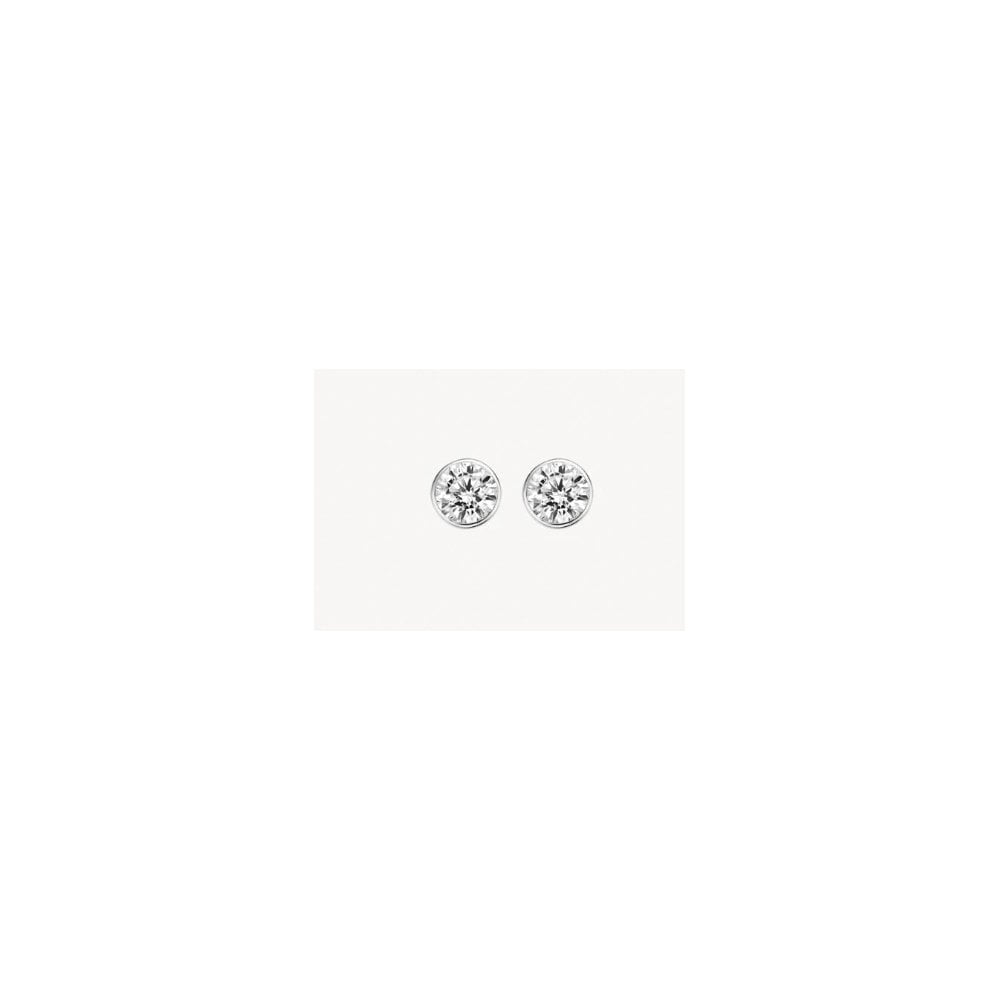 Blush 14k White Gold with Zirconia Stud Earrings
