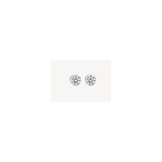 Blush 14k White Gold with Zirconia Stud Earrings