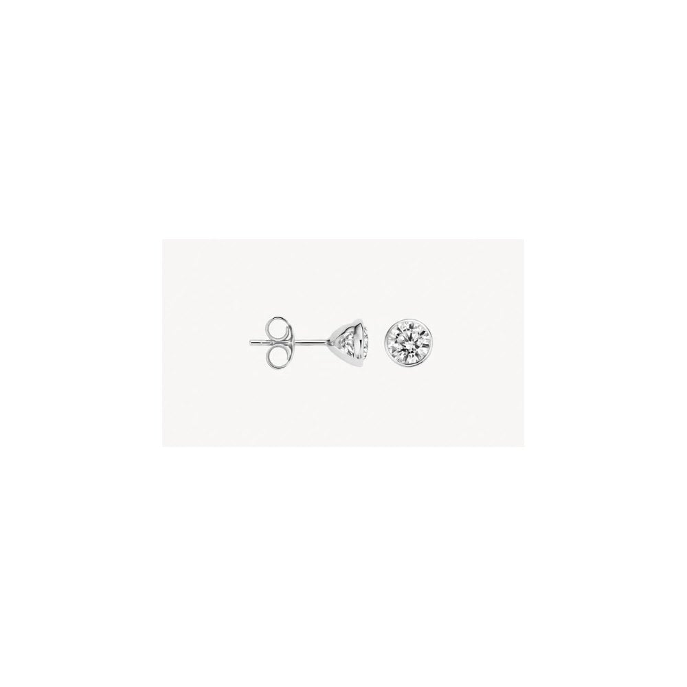 Blush 14k White Gold with Zirconia Stud Earrings