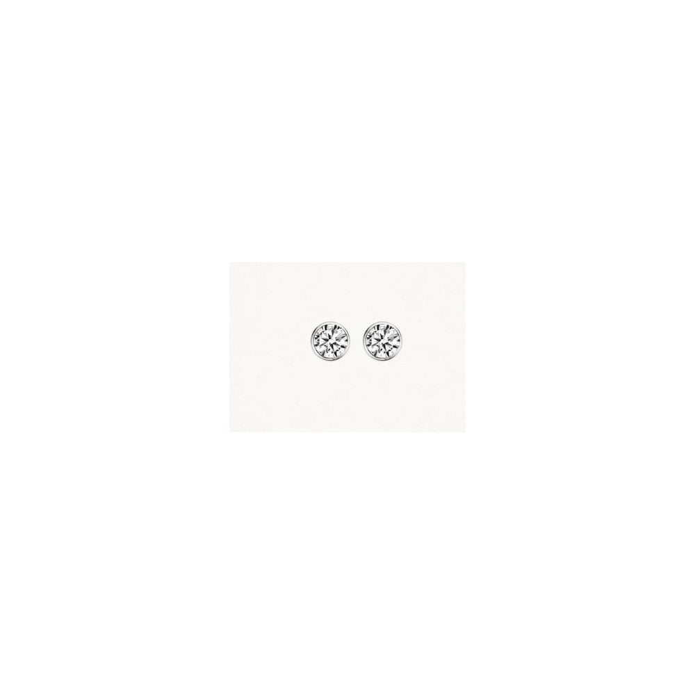 Blush 14k White Gold with Zirconia Stud Earrings