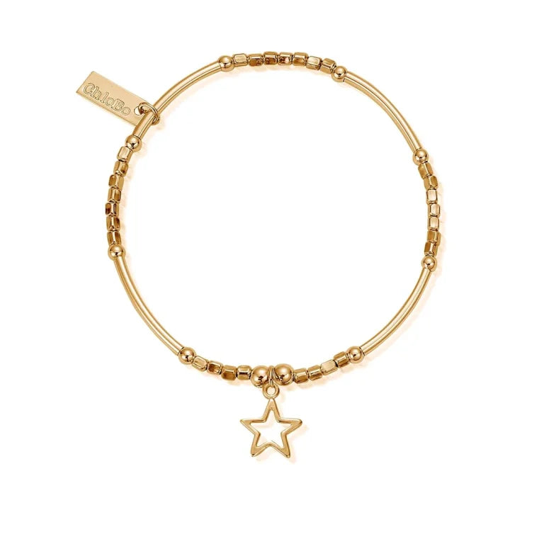 GOLD MINI MOODLE CUBE OPEN STAR CHLOBO BRACELET