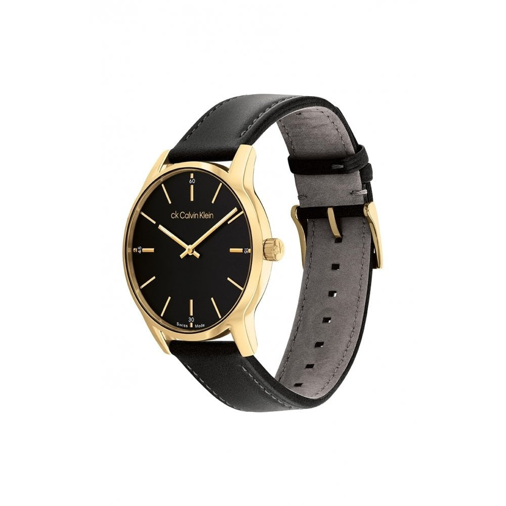 CALVIN KLEIN UNISEX QUARTZ LEATHER WATCH 