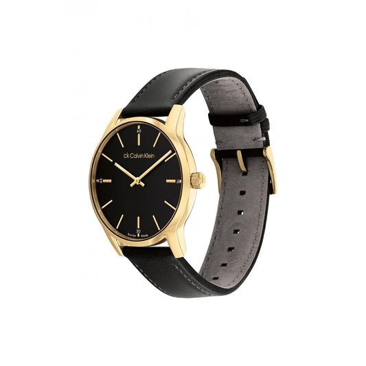 CALVIN KLEIN UNISEX QUARTZ LEATHER WATCH 