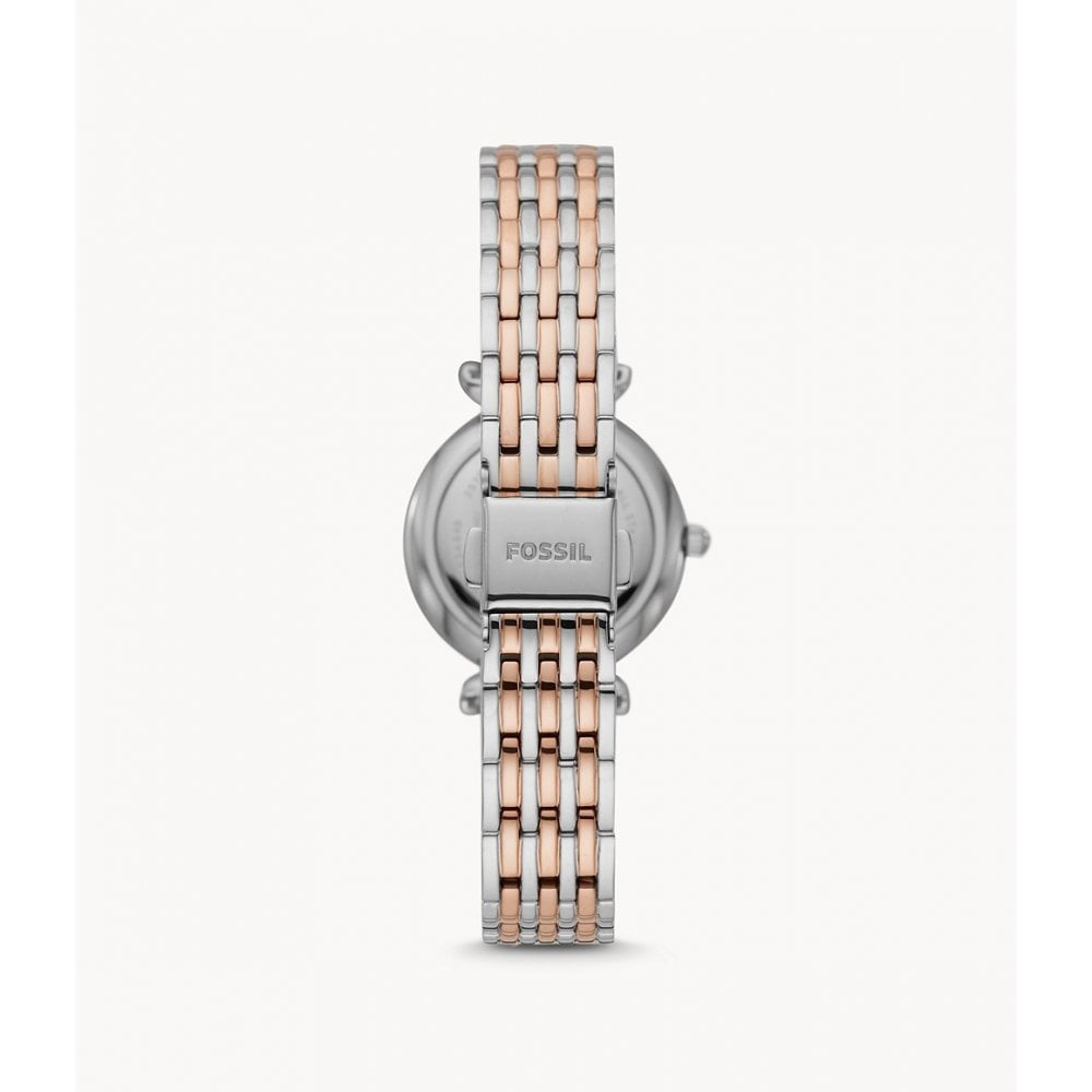 CARLIE MINI 3 HAND TWO TONE ROSE GOLD STAINLESS STEEL BRACELET WATCH