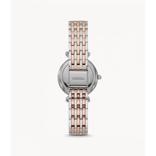CARLIE MINI 3 HAND TWO TONE ROSE GOLD STAINLESS STEEL BRACELET WATCH