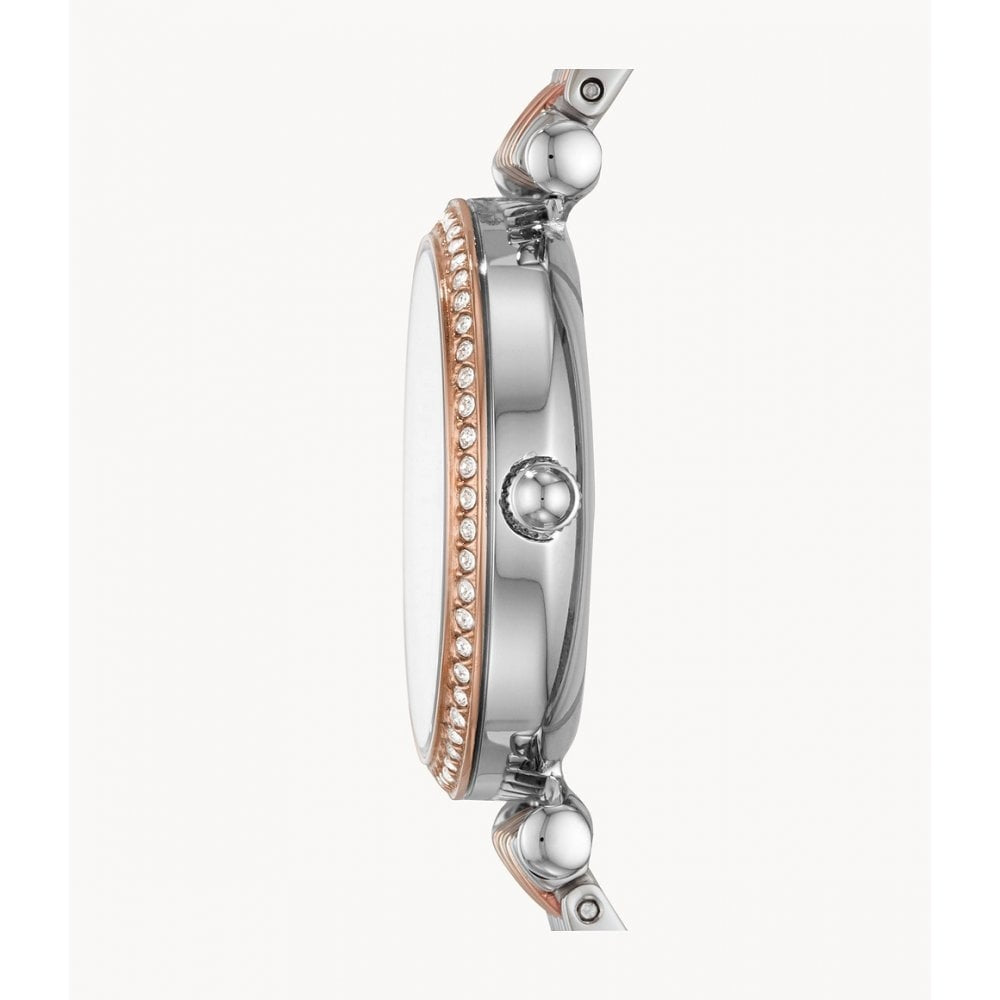 CARLIE MINI 3 HAND TWO TONE ROSE GOLD STAINLESS STEEL BRACELET WATCH