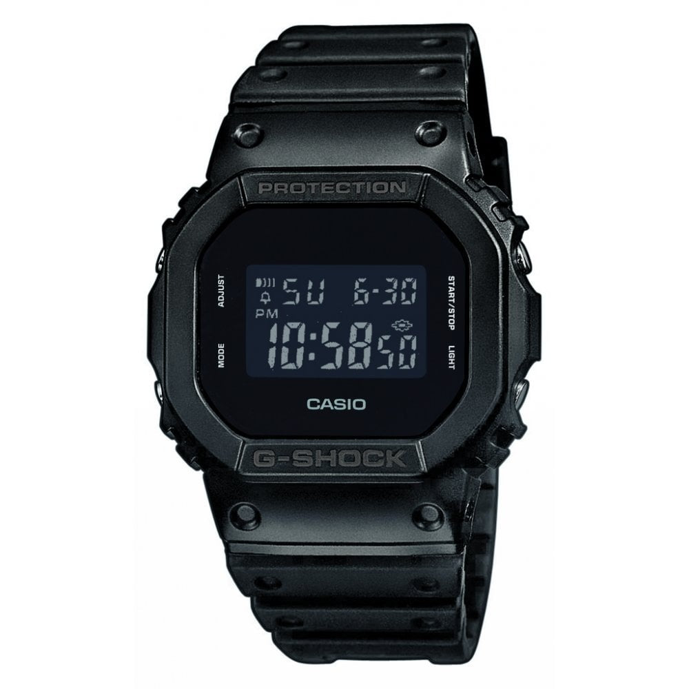 CASIO GENTS G-SHOCK BLACKOUT DIAL RESIN BAND WATCH