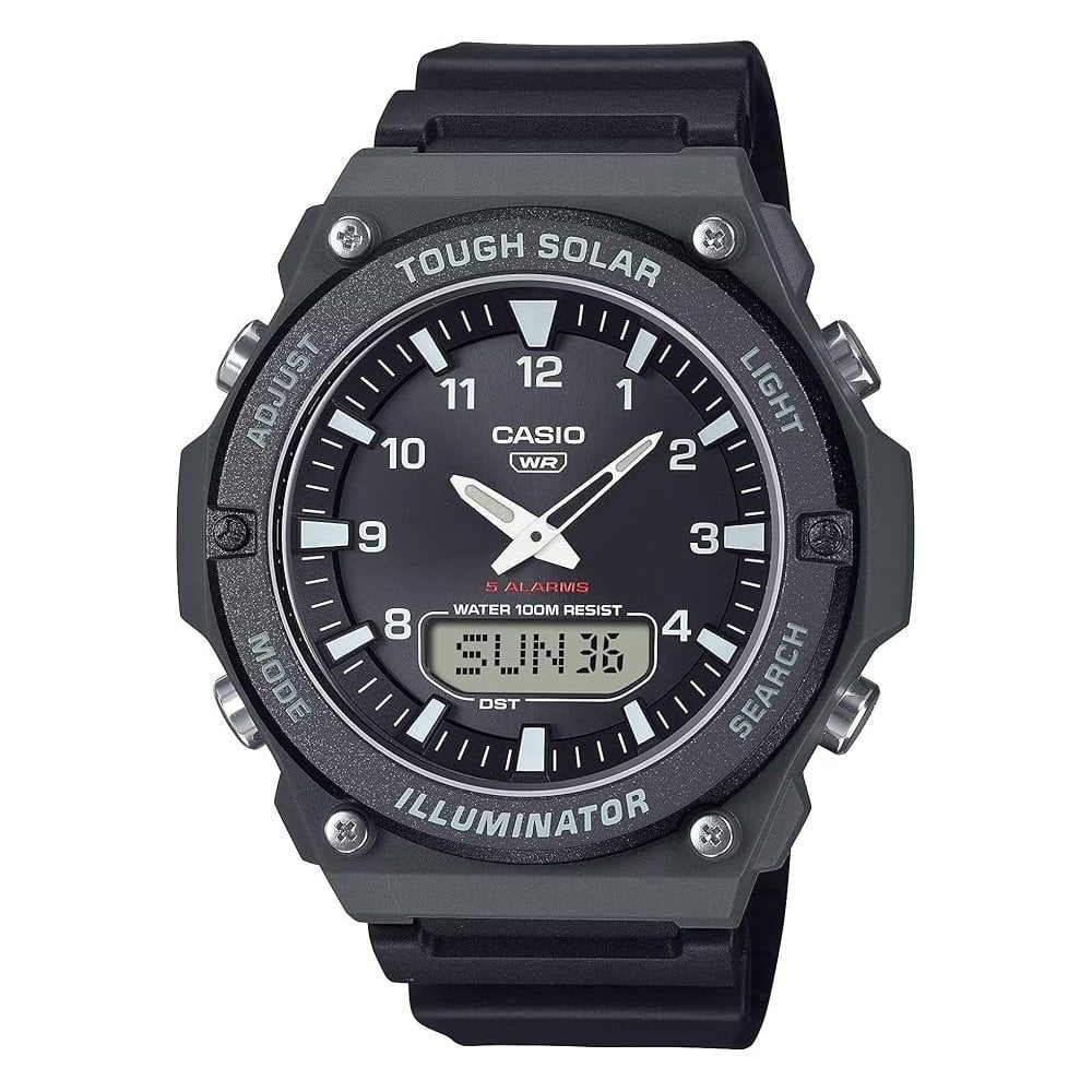 CASIO TOUGH SOLAR BLACK SILICONE WATCH