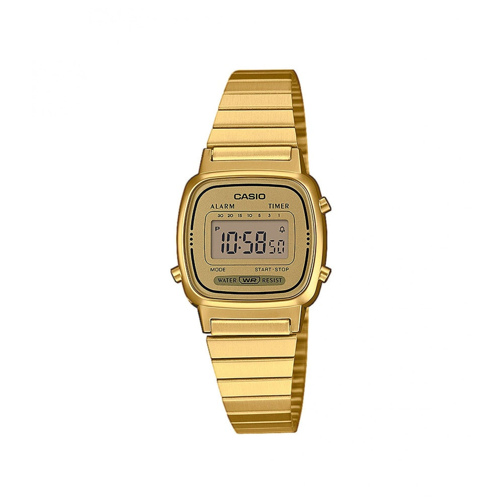 CASIO VINTAGE COLLECTION GOLD DIGITAL LADIES WATCH 