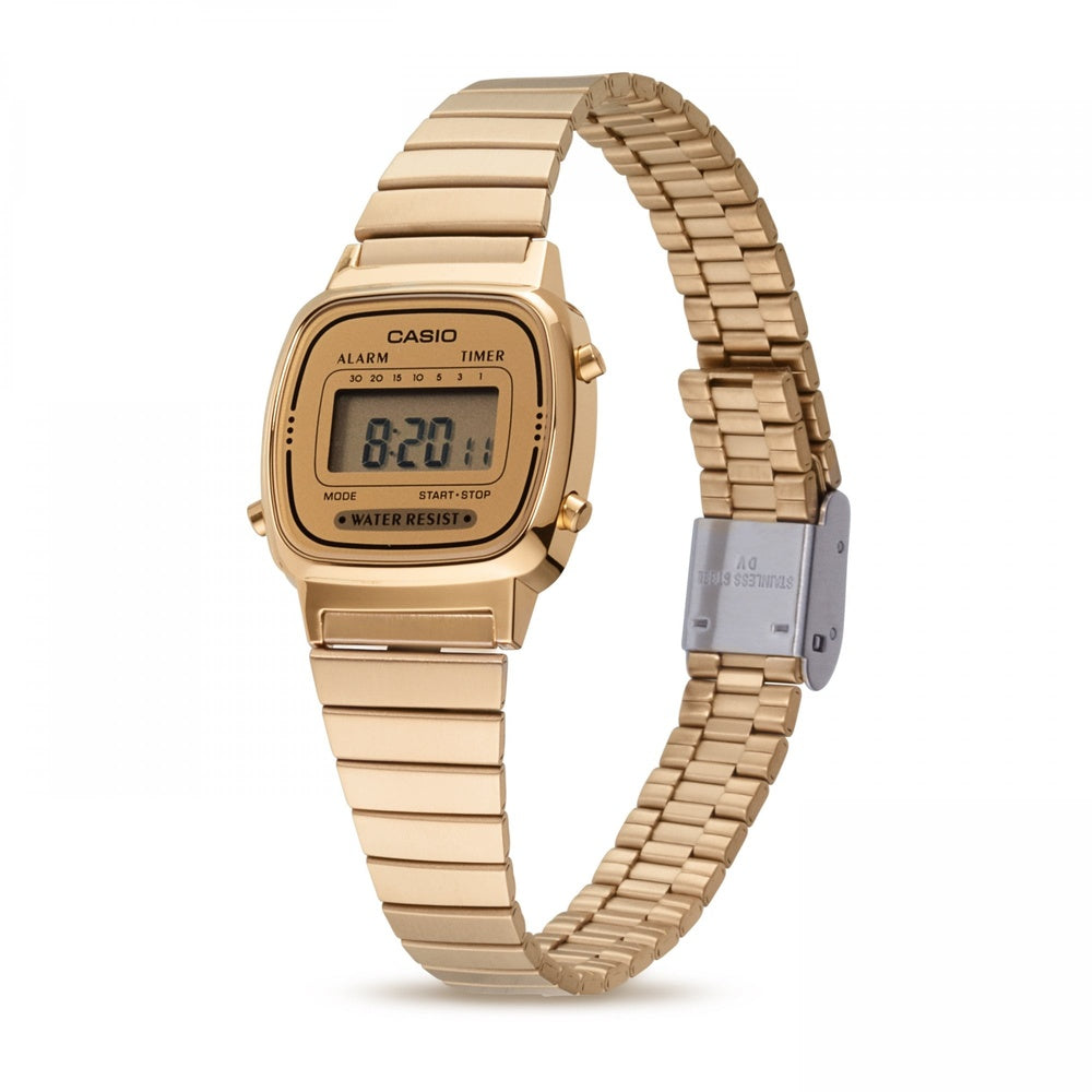 CASIO VINTAGE COLLECTION GOLD DIGITAL LADIES WATCH 