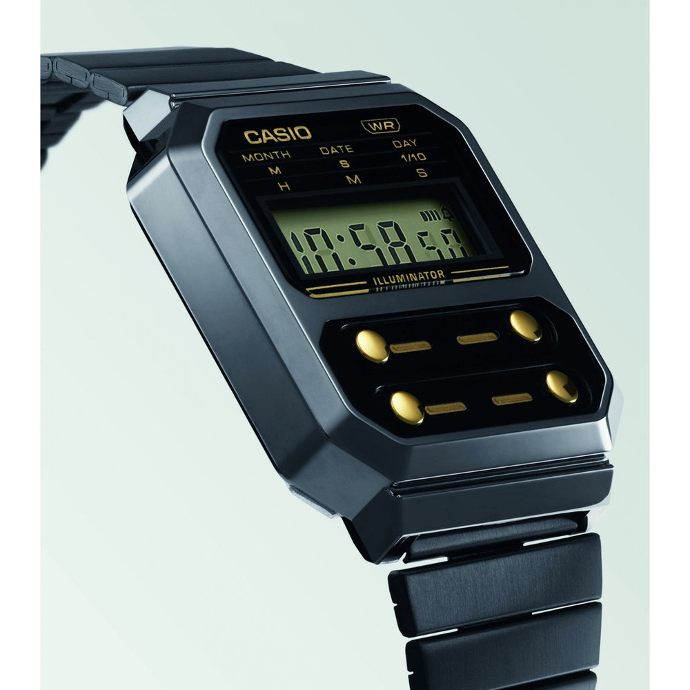 CASIO VINTAGE COLLECTION GREY PLATED STAINLESS STEEL WATCH