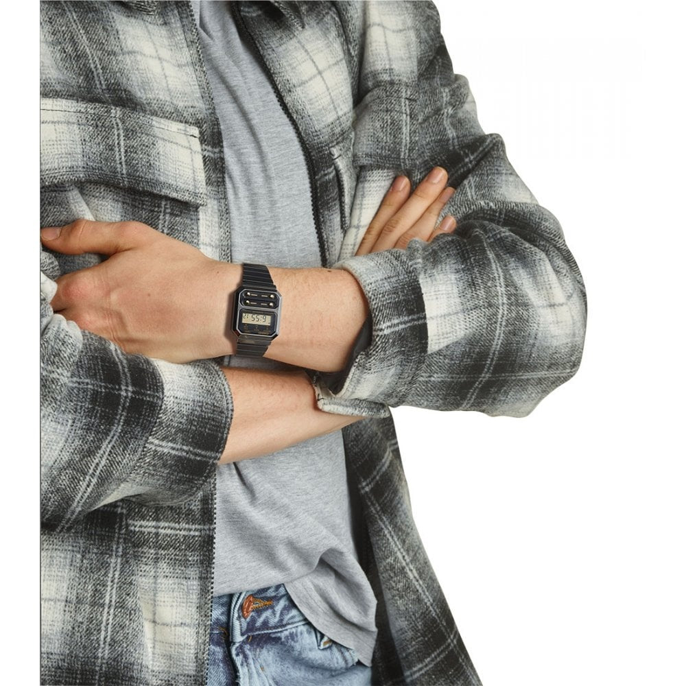 CASIO VINTAGE COLLECTION GREY PLATED STAINLESS STEEL WATCH