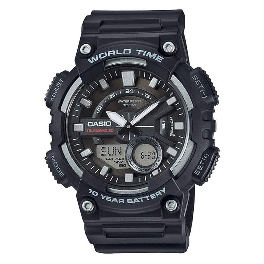 CASIO WORLD TIME 10 YEAR BATTERY DIGITAL GENTS WATCH