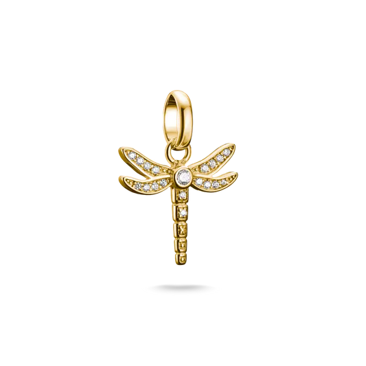 THOMAS SABO 18CT GOLD ON SIL CZ DRAGONFLY CONNECT CHARM
