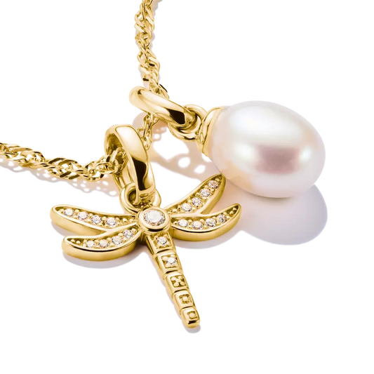 THOMAS SABO 18CT GOLD ON SIL CZ DRAGONFLY CONNECT CHARM
