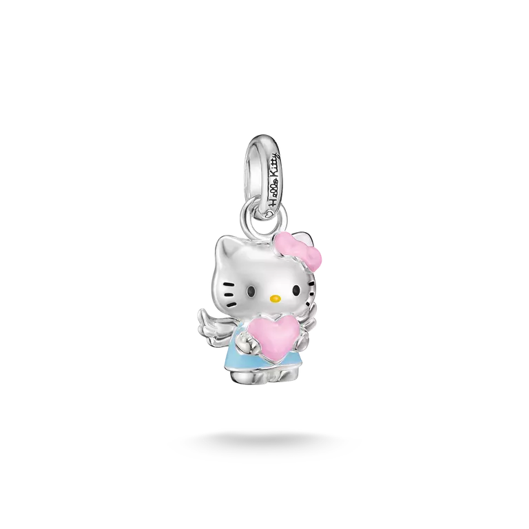 Thomas Sabo Hello Kitty Blue Angel Connect Charm with Pink Heart