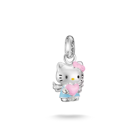 Thomas Sabo Hello Kitty Blue Angel Connect Charm with Pink Heart