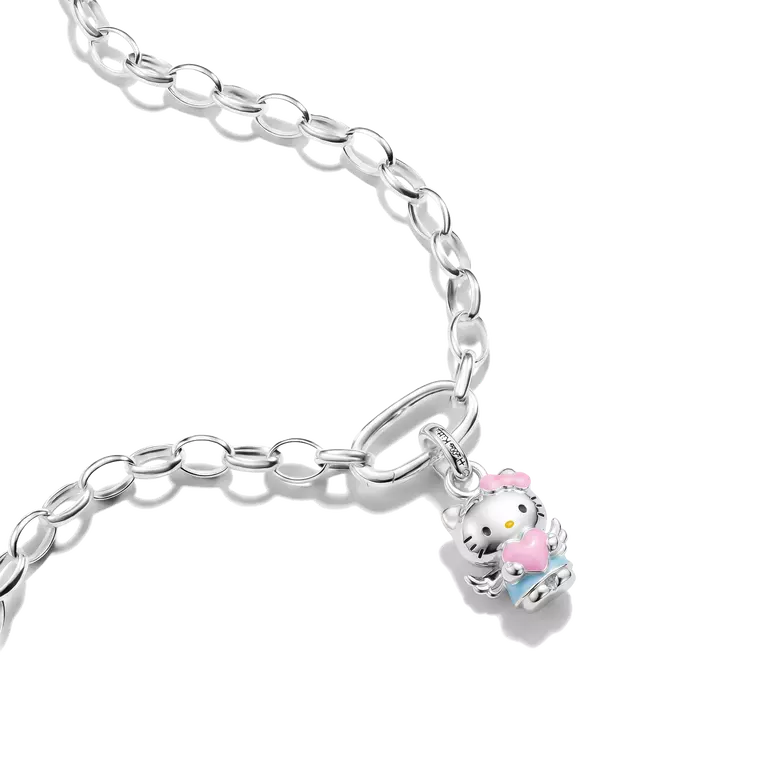Thomas Sabo Hello Kitty Blue Angel Connect Charm with Pink Heart