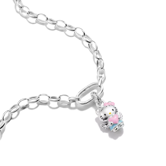 Thomas Sabo Hello Kitty Blue Angel Connect Charm with Pink Heart