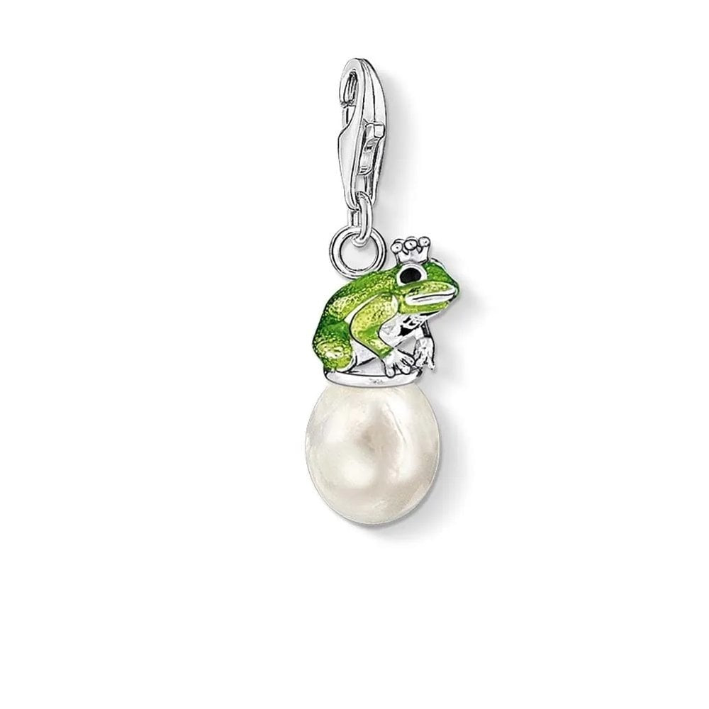 CHARM CLUB STERLING SILVER FRESHWATER PEARL FROG CHARM