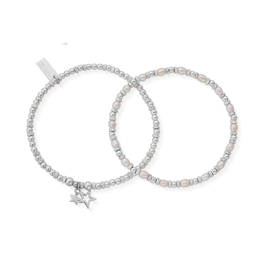 CHLOBO PEARL LIFE LONG MAGIC SET OF 2 BRACELETS