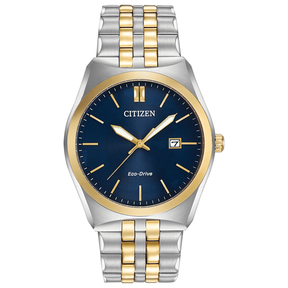 CITIZEN CORSO 2TONE BRACELET ECO-DRIVE WATCH WITH BLUE DIAL