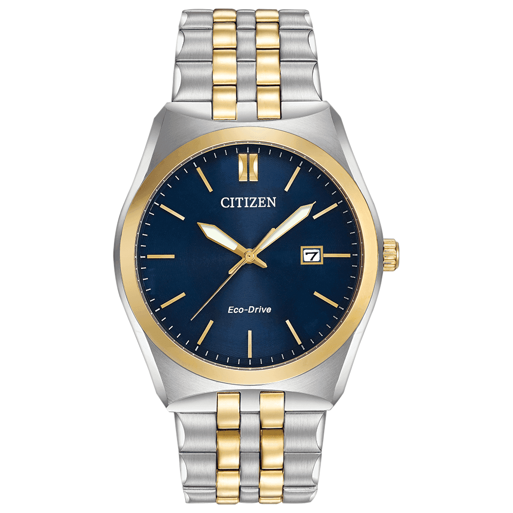 CITIZEN CORSO 2TONE BRACELET ECO-DRIVE WATCH WITH BLUE DIAL