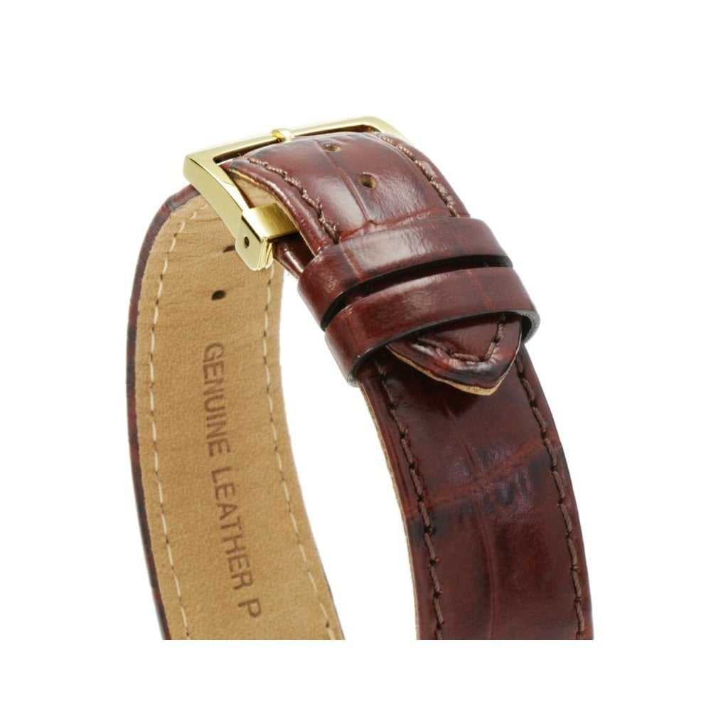 CITIZEN####S MEN####S DAY/DATE ECO-DRIVE WATCH WITH BROWN LEATHER STRAP