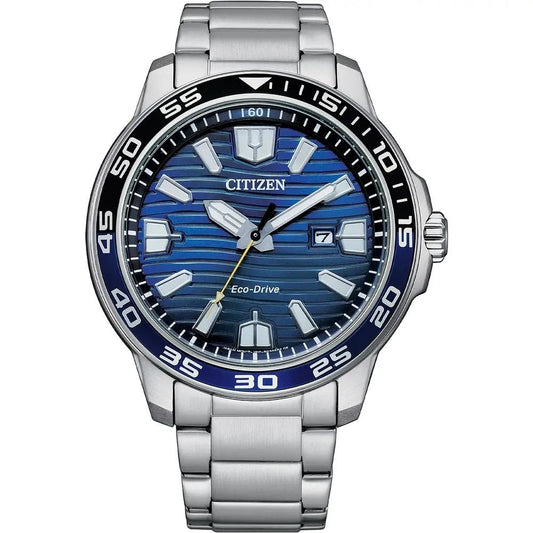 CITIZEN SPORT WAVE WITH BLUE DIAL GENTS ECODRIVE WATCH