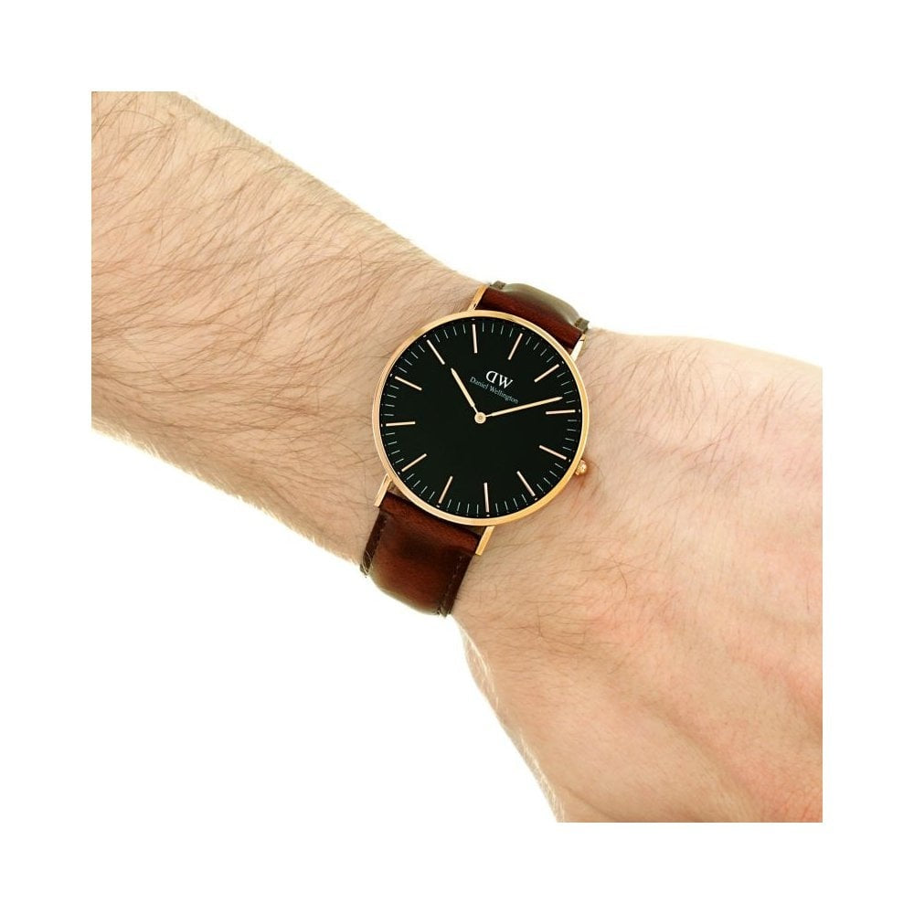 CLASSIC 40MM BRISTOL ROSE GOLD STAINLESS STEEL WATCH WITH BLACK DIAL