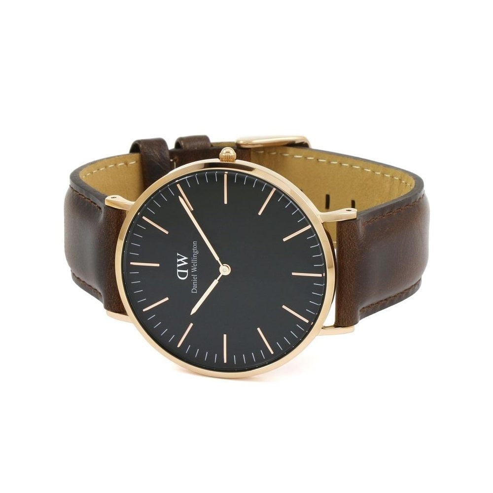 CLASSIC 40MM BRISTOL ROSE GOLD STAINLESS STEEL WATCH WITH BLACK DIAL