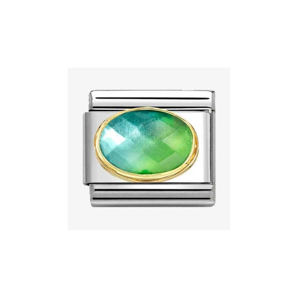 CLASSIC Blue & Green Gradient Faceted Stone Charm