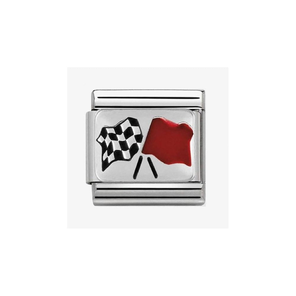 CLASSIC COMPOSABLE OXIDIZED FINISH LINE FLAGS CHARM
